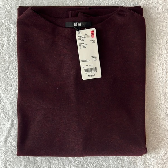 UNIQLO Ladies wool blend long sleeve pullover, size L - Picture 3 of 6